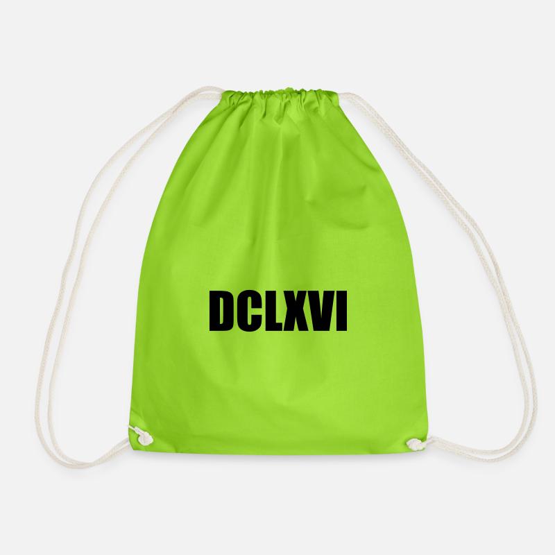 Conception ringard "DCLXVI" - Roman 666 - Sac de sport léger - vert néon