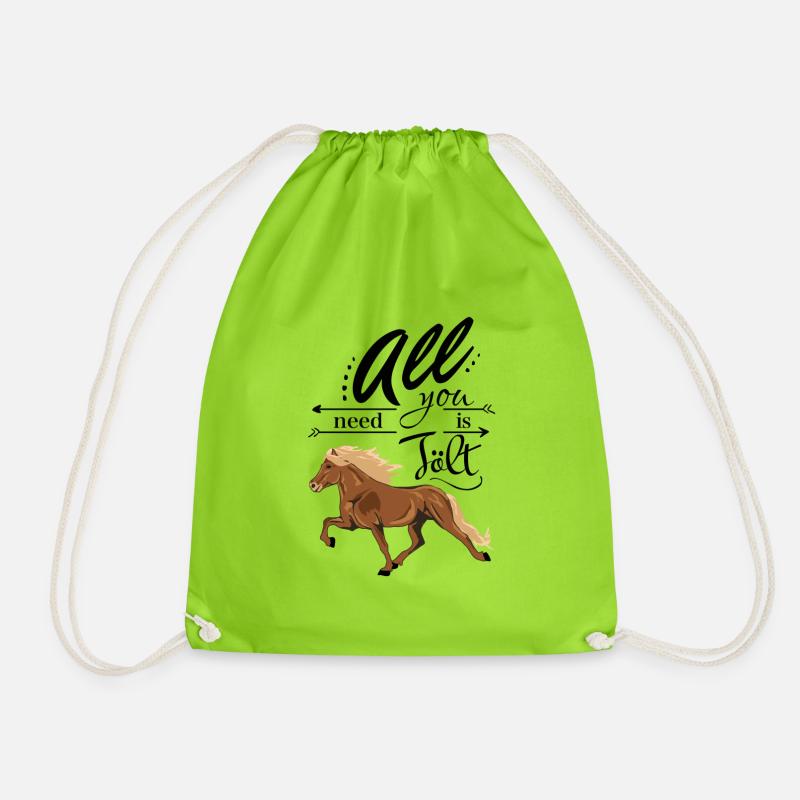 Fuchs Isländer: All you need is Tölt - Turnbeutel - Neongrün