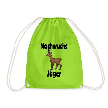 Nachwuchs Jäger Gams Motiv Nachwuchs Geburt Baby - Turnbeutel - Neongrün - Vorne