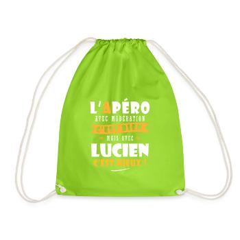 Lucien Apero T shirt Humour personnalisé lucien - Sac de sport léger - vert néon - Devant