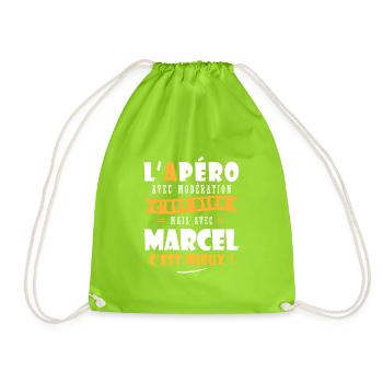 Marcel Apero T shirt Humour personnalisé marcel - Sac de sport léger - vert néon - Devant