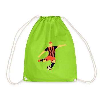 Fussballspieler - Turnbeutel - Neongrün - Vorne