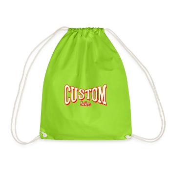 custom bike biker tour rock bobber tuner tuning - Drawstring Bag - neon green - Front
