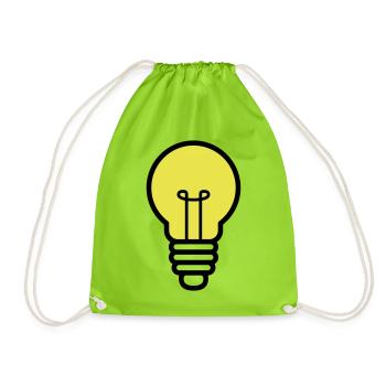 Glühbirne Lampe Idee Icon Vektor - Turnbeutel - Neongrün - Vorne