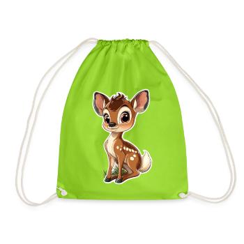 roe deer - Drawstring Bag - neon green - Front