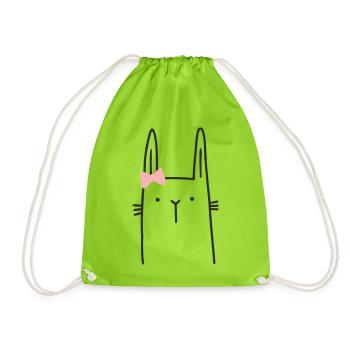 Bunny Girl Easter Bunny - Drawstring Bag - neon green - Front