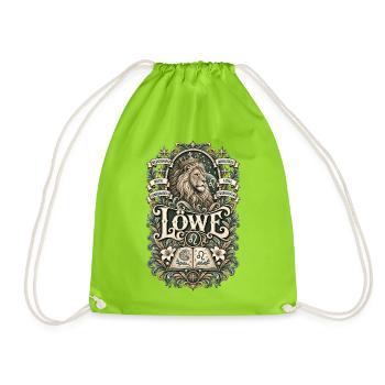  Sternzeichen Löwe – Mutig & Charismatisch - Turnbeutel - Neongrün - Vorne
