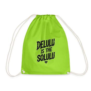 Delulu Is The Solulu - Drawstring Bag - neon green - Front