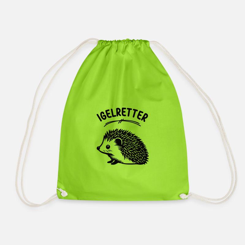 Igelretter Igelmotiv Stacheltier Stacheligel Igel - Turnbeutel - Neongrün