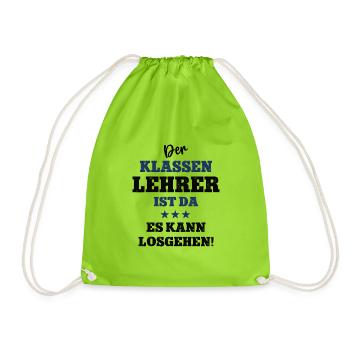 Klassen Lehrer Klassenleitung Schule Klassenlehrer - Turnbeutel - Neongrün - Vorne