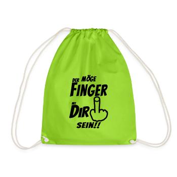 Mittelfinger - Turnbeutel - Neongrün - Vorne