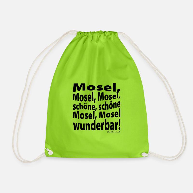 Schöne Mosel wunderbar - black Front - Turnbeutel - Neongrün