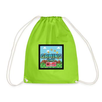 gaming dad - Drawstring Bag - neon green - Front
