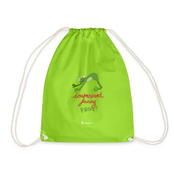 Downward facing frog - Drawstring Bag - neon green - Front
