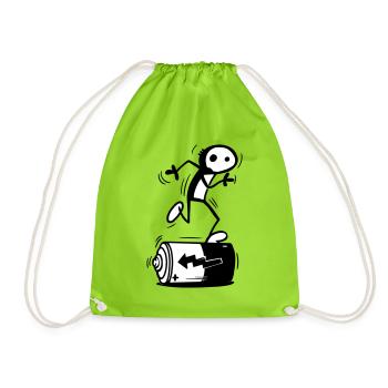 Battery life - Drawstring Bag - neon green - Front
