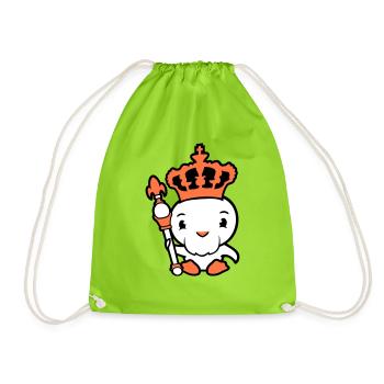 Bird King Crown Ruler Beard Old Kingdom - Drawstring Bag - neon green - Front
