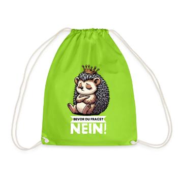 Bevor Du Fragst Igel Igelliebhaber Igelfan Stachel - Turnbeutel - Neongrün - Vorne