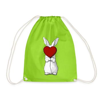 Câlin Cœur de Lapin - Sac de sport léger - vert néon - Devant