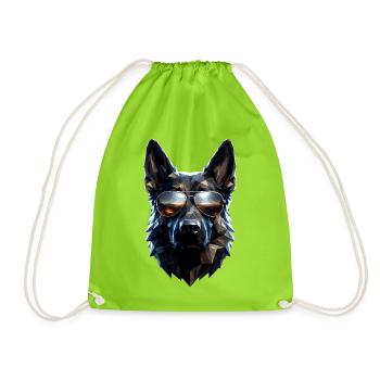 German Shepherd Dog Love German Shepherd Dog Dogs - Drawstring Bag - neon green - Front