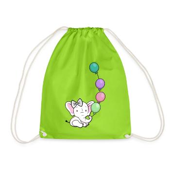 Éléphant Ballon Pastel - Sac de sport léger - vert néon - Devant