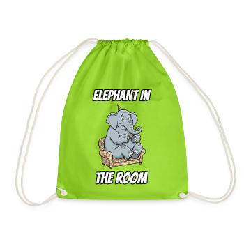 Elephant in the Room – Witzige buchstäbliche Idiom-Zeichentrickserie - Turnbeutel - Neongrün - Vorne