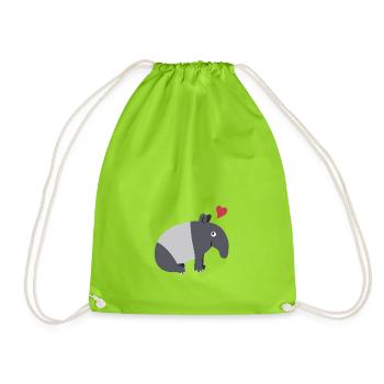 Tapir luck - Drawstring Bag - neon green - Front