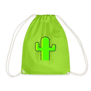 Kaktus Stacheln Wüste Kakteengewächs Cool Kakteen - Turnbeutel - Neongrün - Vorne
