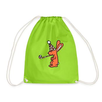 Lapin Anniversaire Années Vieux Cadeau Serviette Chapeau de fête - Sac de sport léger - vert néon - Devant