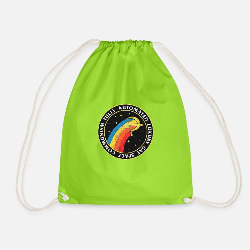 LGBT Gay communism - Drawstring Bag - neon green