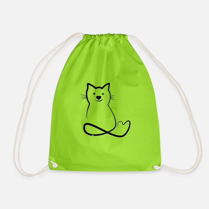 Katze/Cat Love Bo-Grafik - Turnbeutel - Neongrün