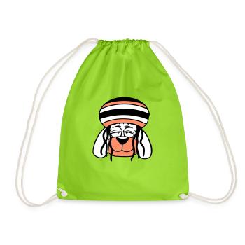 Dog Reggae Dreadlocks Hat Chill Relaxed Cool - Drawstring Bag - neon green - Front