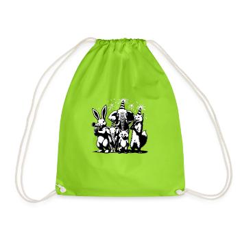 Célébration des gens de la fête | Fêtards - Sac de sport léger - vert néon - Devant
