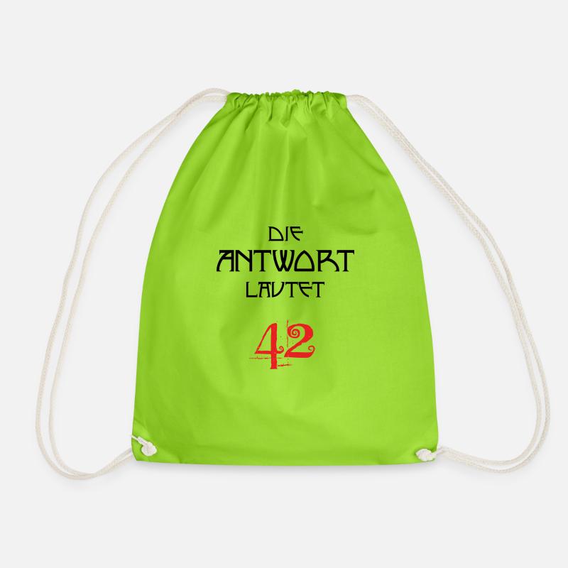 Die Antwort lautet 42 - Turnbeutel - Neongrün
