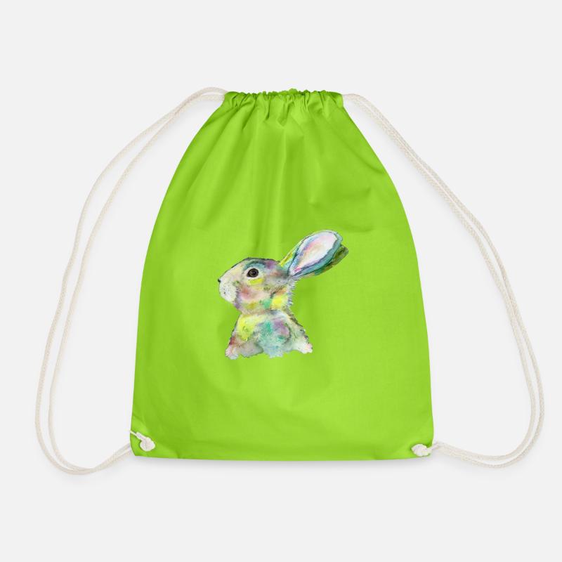 Hase - Turnbeutel - Neongrün