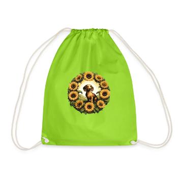 Dachshund Dog breed - Drawstring Bag - neon green - Front