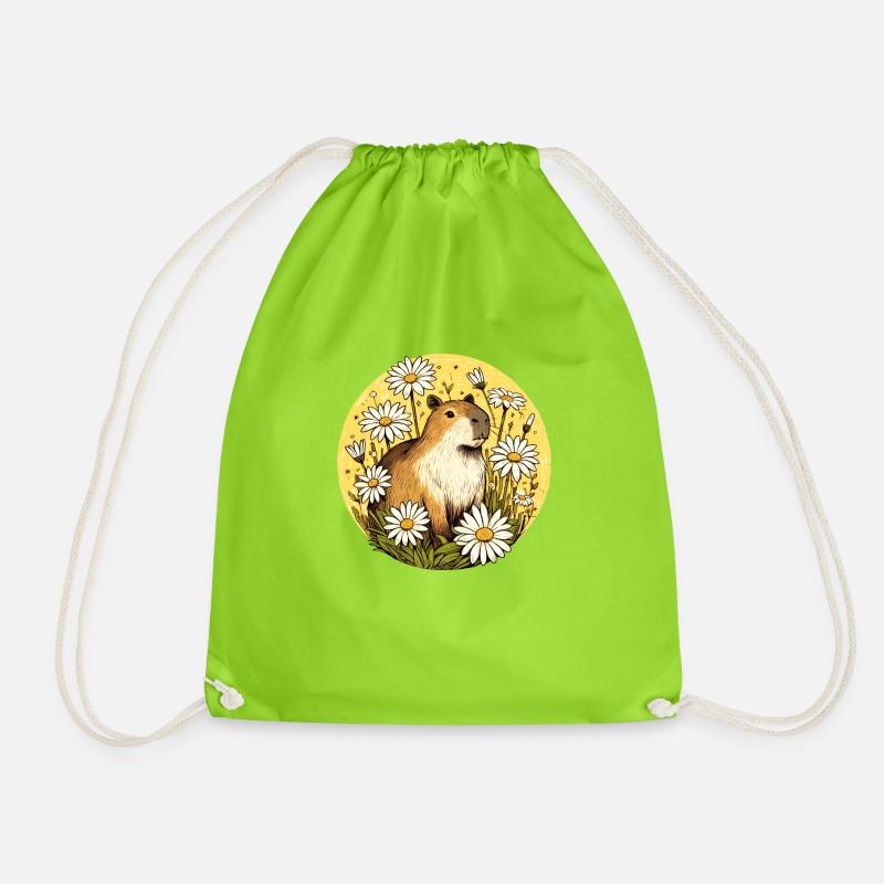 Capybara - Turnbeutel - Neongrün