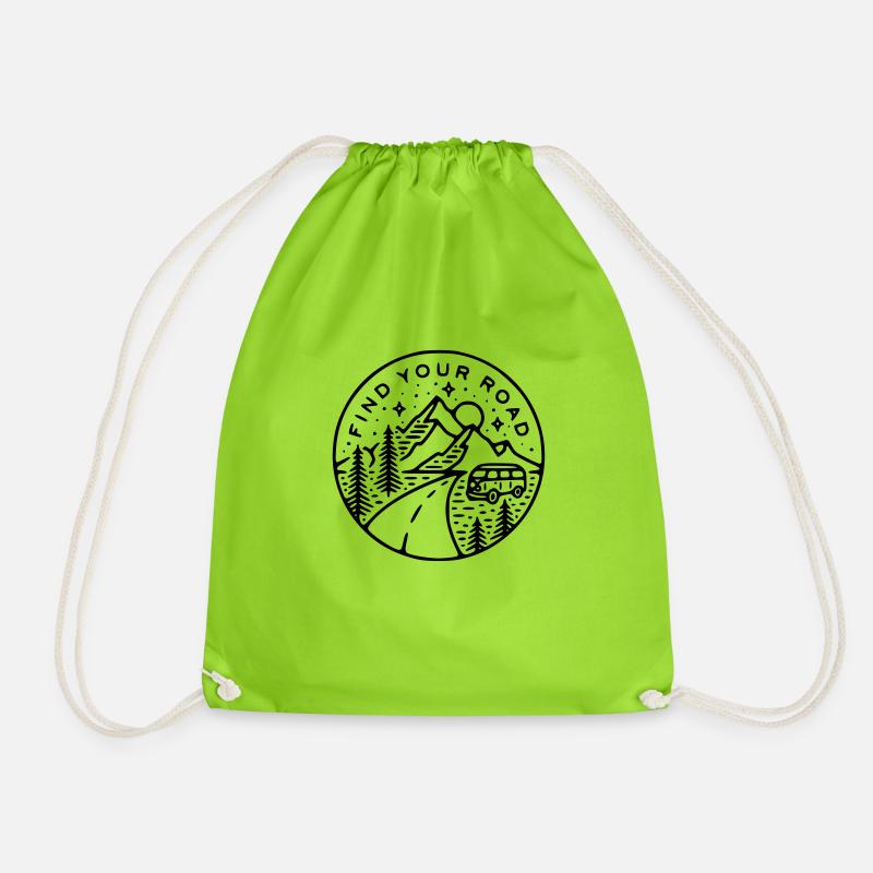 Camping Find your road - Turnbeutel - Neongrün