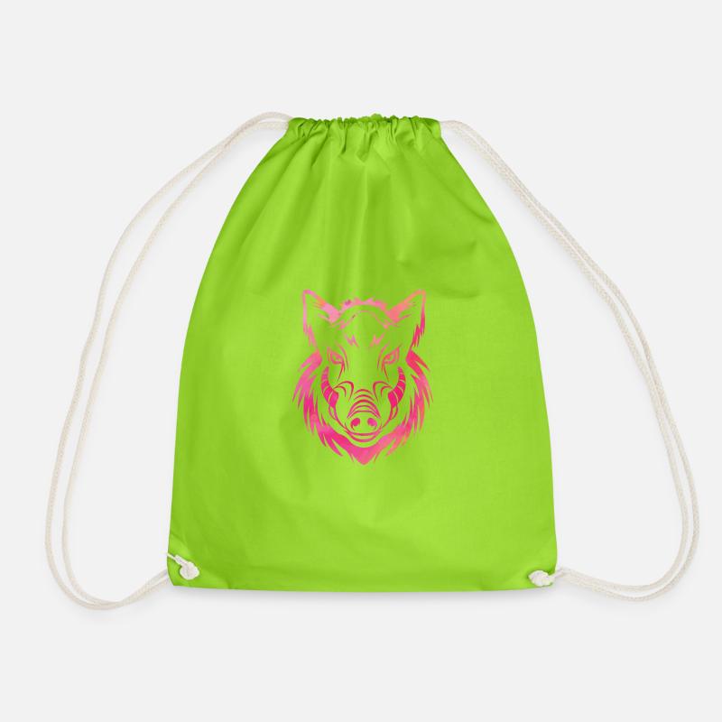 Boar Borsti Animalis - Drawstring Bag - neon green