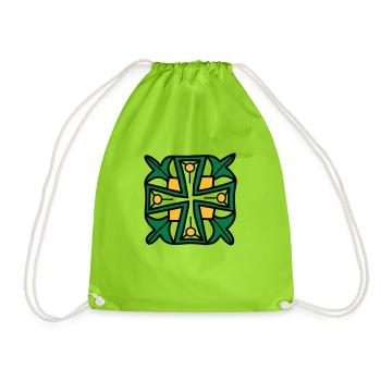 Croix celtique - Sac de sport léger - vert néon - Devant