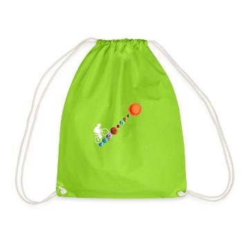 bike to sun cycling Save planet environment - Drawstring Bag - neon green - Front