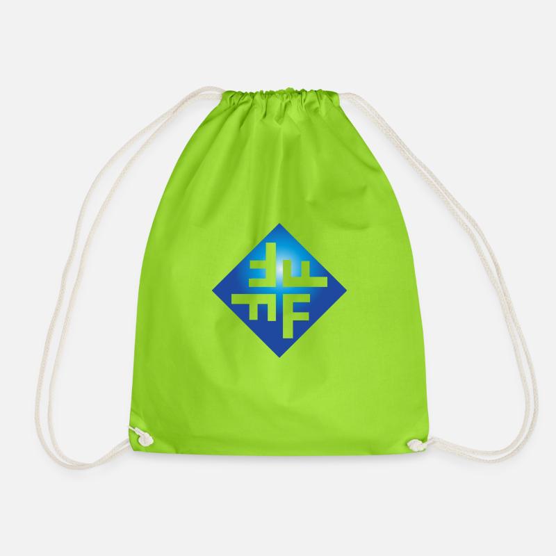 Carreau découpé de couleur bleue - Sac de sport léger - vert néon