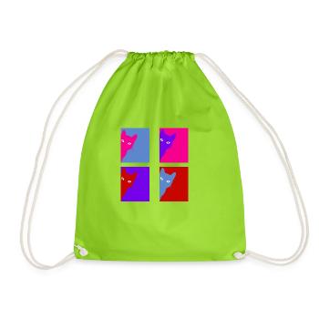 Retro chat - Drawstring Bag - neon green - Front