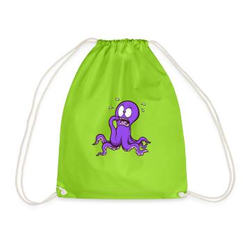 Pieuvre effrayée - Sac de sport léger - vert néon - Devant