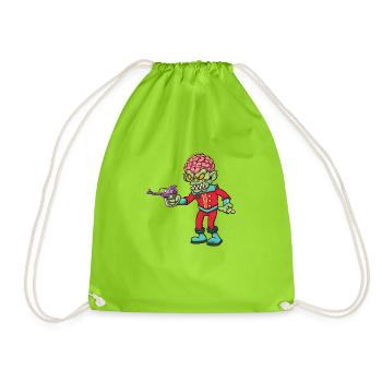 Alien maléfique avec un pistolet spatial - Sac de sport léger - vert néon - Devant
