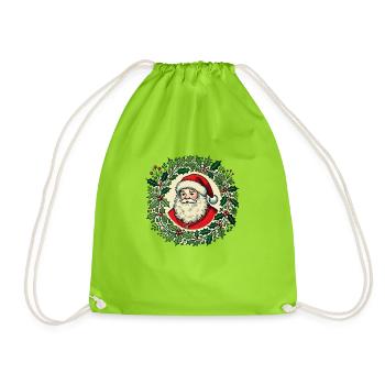 Weihnachtsmann - Turnbeutel - Neongrün - Vorne