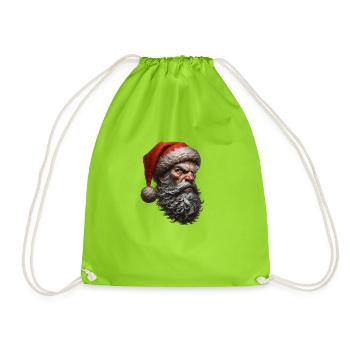 Bad Santa – Dark Holiday Antihero - Drawstring Bag - neon green - Front