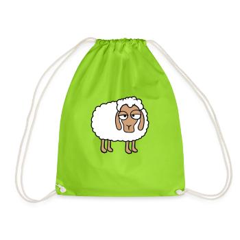 mouton fatigué s’ennuyer regard mouton agneau doux - Sac de sport léger - vert néon - Devant