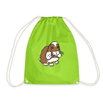 Bunny Rabbit Bunny Rodent Small Animal Cute - Drawstring Bag - neon green - Front