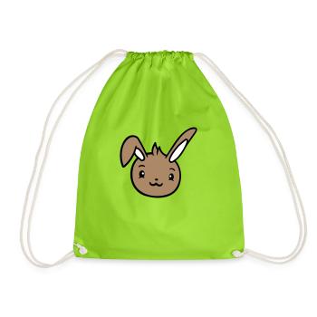 Lapin Lapin Semble mignon Heureux Friendly - Sac de sport léger - vert néon - Devant