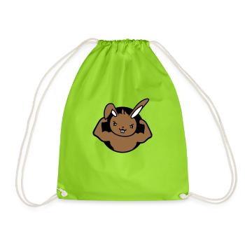 Bunny Bodybuilder Gym Muscles Strong Fitness Biceps - Drawstring Bag - neon green - Front